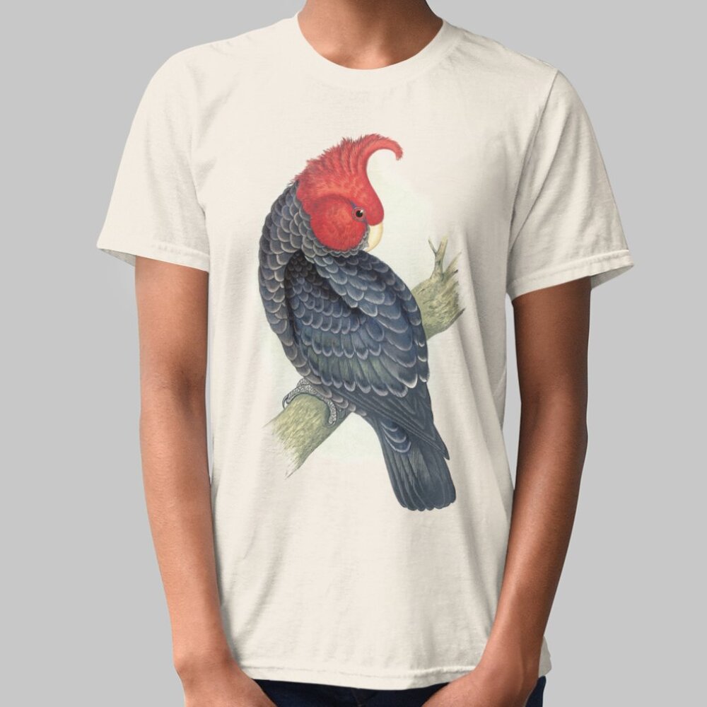 Gang-Gang Cockatoo VTG Parrot Print Short Sleeve Graphic Tee T-shirt S M L XL
